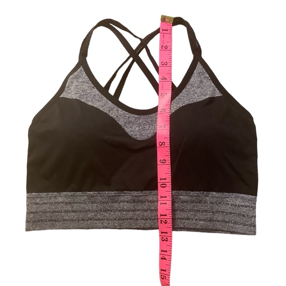 PRO FIT 2 PIECE SEAMLESS ATHLETIC BRAS/ BLACK & CORAL/ Size L - Picture 10 of 10